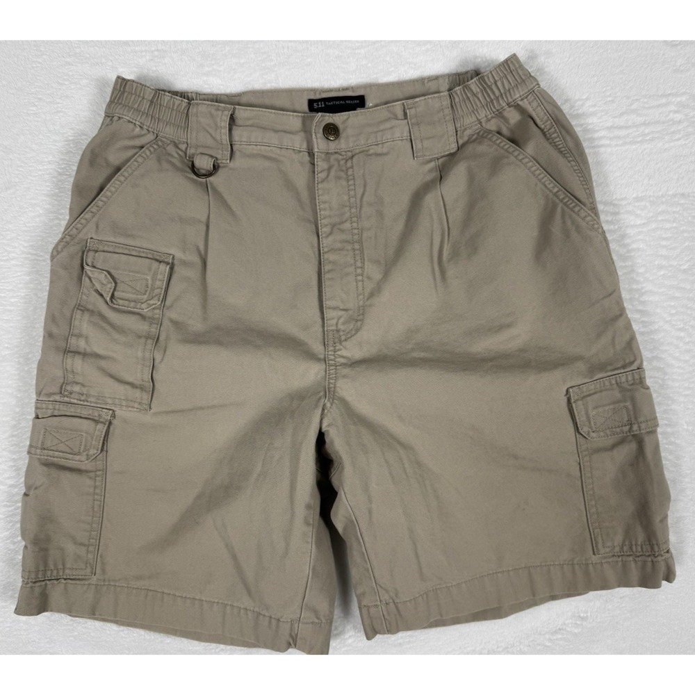 5.11 Tactical Series Men's Khaki Cargo Shorts Size 34 Cotton Canvas Outdoor